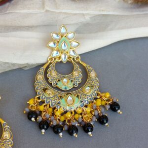 Grey Earrings for Grey Saree