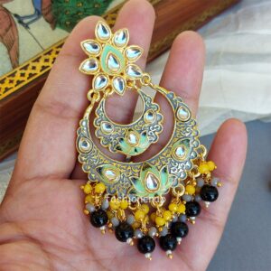 Grey Earrings for Grey Saree