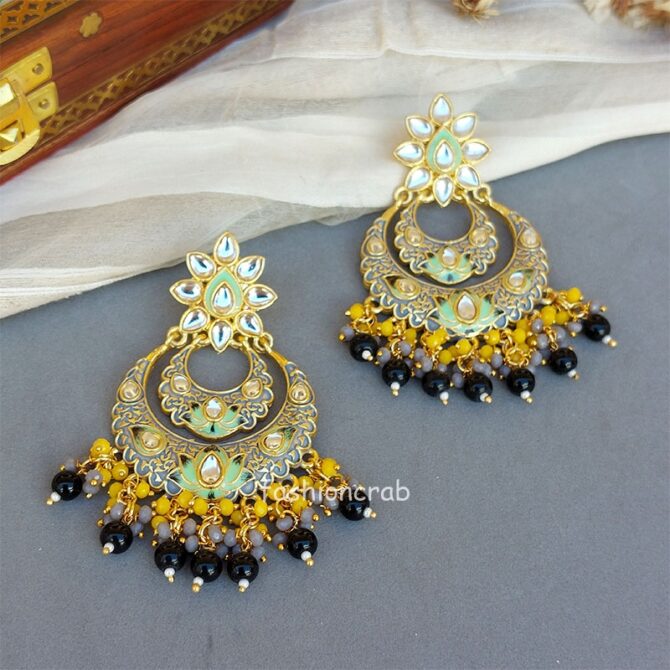 Grey Earrings for Grey Saree Grey Earrings for Grey Saree
