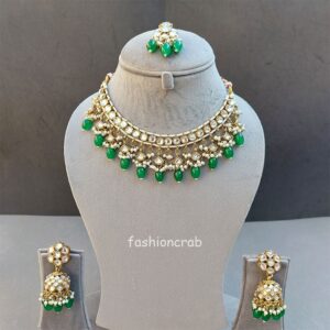 Katrina Kundan Jewellery Set - Green