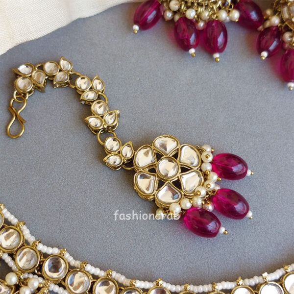 Katrina Kundan Jewellery Set - Pink