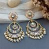 Niharika Chandbali Earrings - Grey