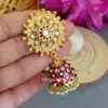 Niya Kundan Earrings - Pink Blue-01 Niya Kundan Earrings - Pink Blue