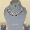 Red American Diamond Jewellery Set