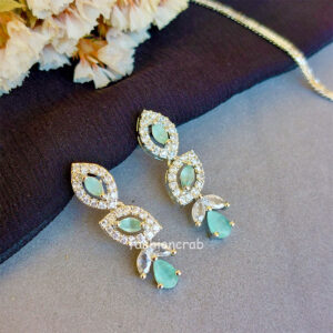 Sea Green American Diamond Jewellery Set