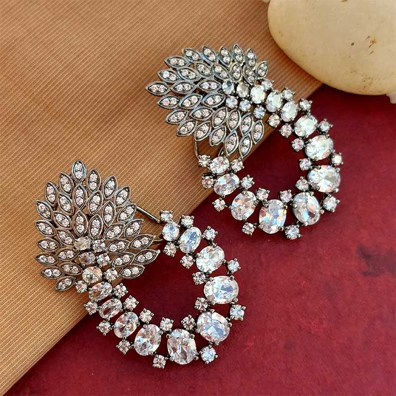 AD Earrings - White Stone - Image 5
