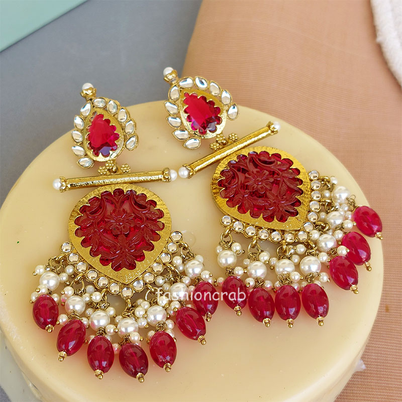 Alia Stylish Earrings - Pink