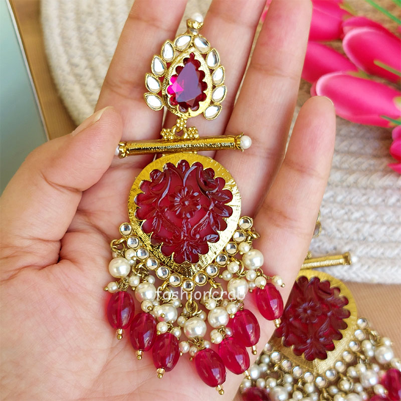 Alia Stylish Earrings - Pink
