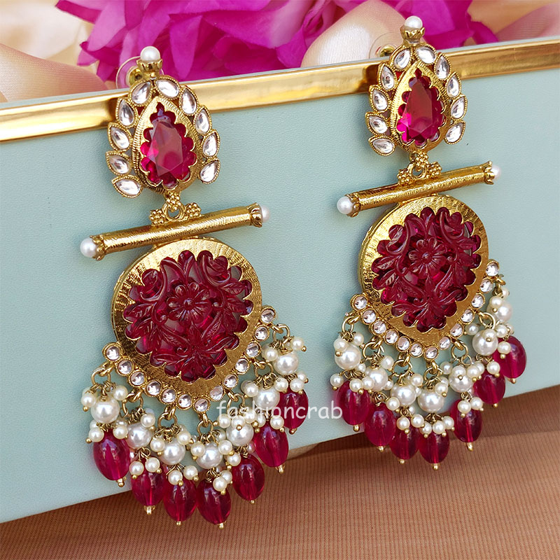 Alia Stylish Earrings - Pink