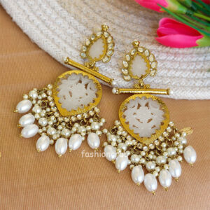 Alia Stylish Earrings - White