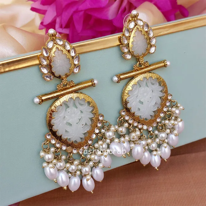 Alia Stylish Earrings - White Alia Stylish Earrings - White