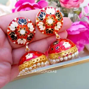 Aliya Maroon Jhumka Earring