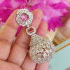 Anaira Zirconia Earrings for Saree - Pink-01 Anaira Zirconia Earrings for Saree - Pink