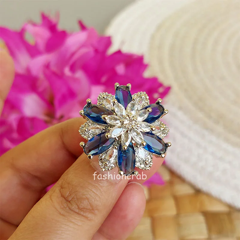 Blue Color Zirconia Ring