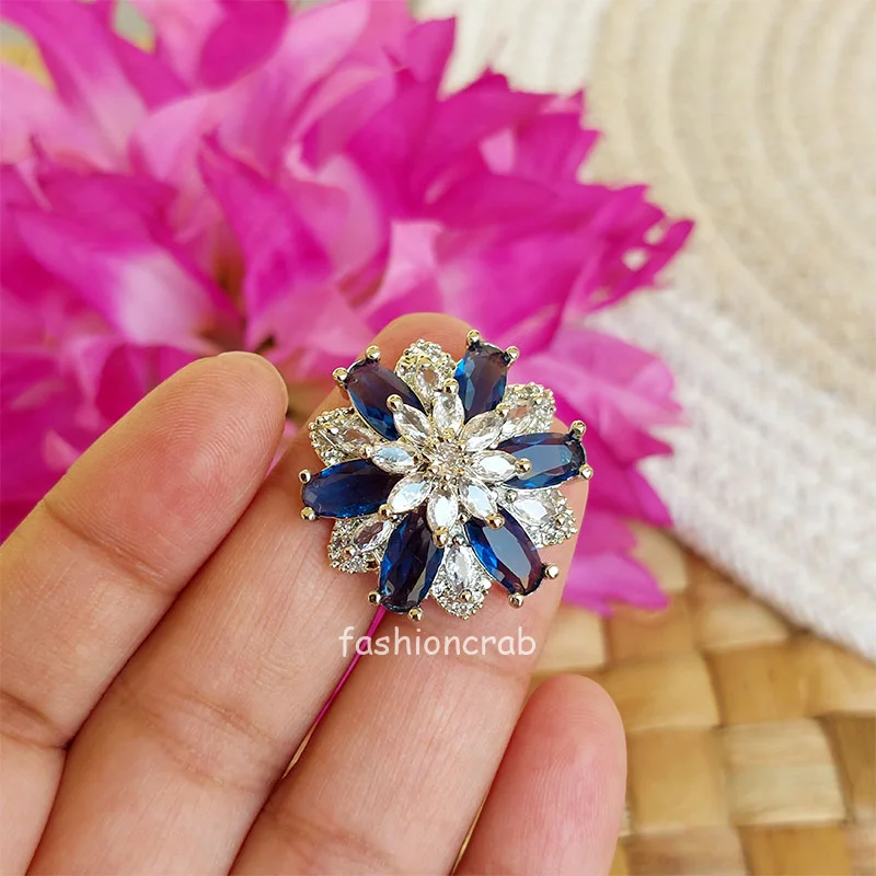 Blue Color Zirconia Ring