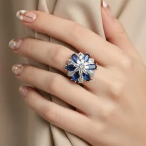 Blue Zirconia Ring for Women