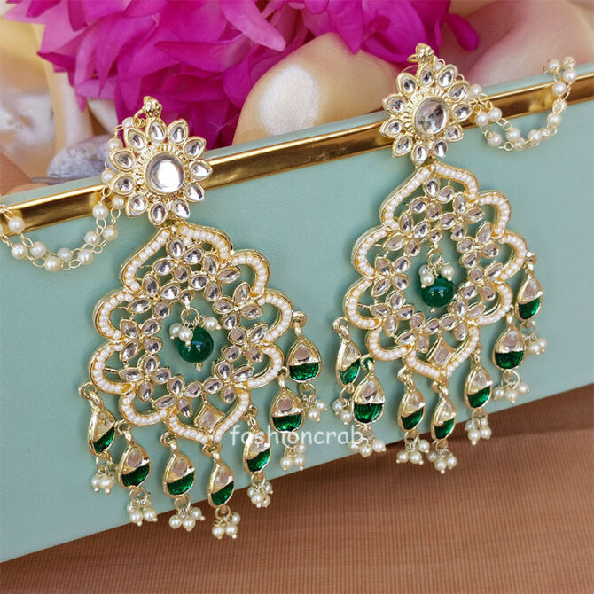 Ethnic Green Earrings for Ethnic Wear Ethnic Green Earrings for Ethnic Wear