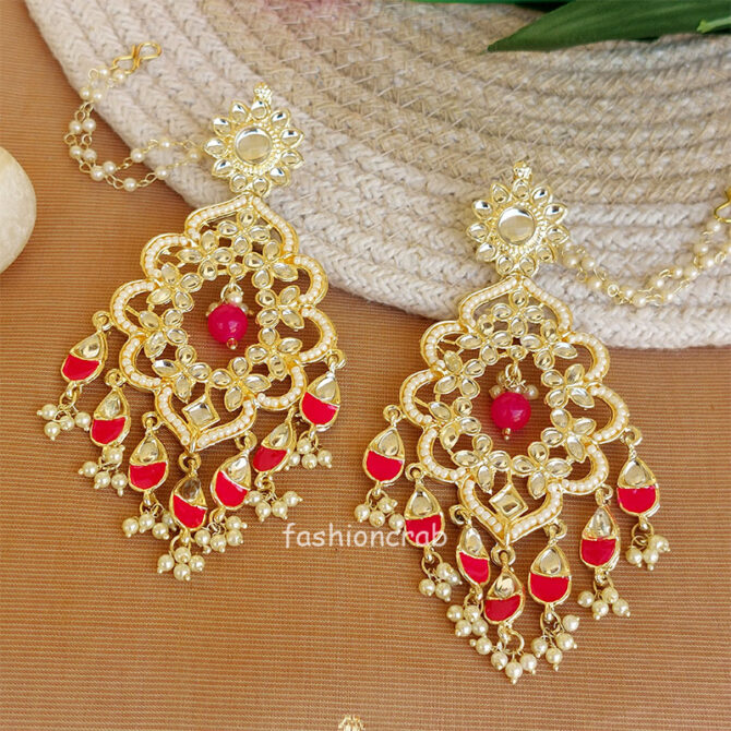 Ethnic Pink Earrings for Ethnic Wear