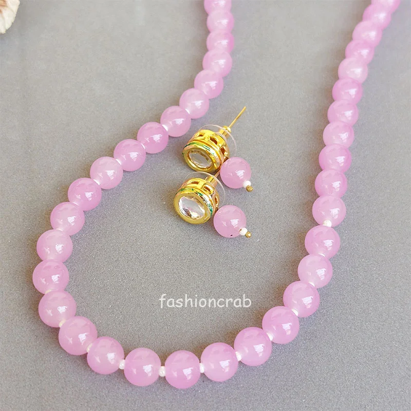 Lavender Pearl Mala for Saree