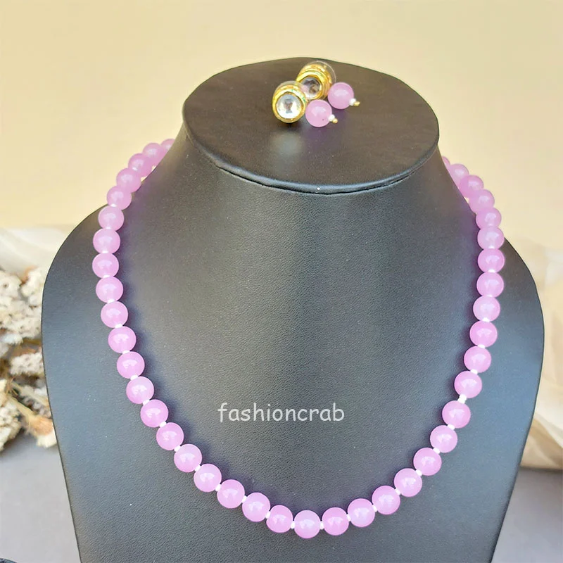 Lavender Pearl Mala for Saree