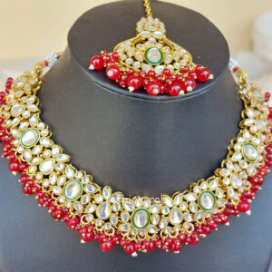 Maroon Colour Jewellery Set for Wedding