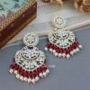 Maroon Kundan Earrings for Party