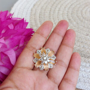 Peach Color Zirconia Ring