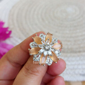 Peach Color Zirconia Ring