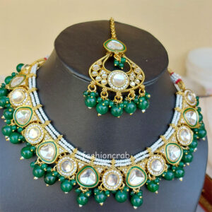 Sonam Kundan Jewellery Set - Green