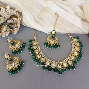 Sonam Kundan Jewellery Set - Green