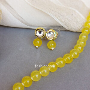 Yellow Pearl Mala for Saree