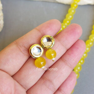 Yellow Pearl Mala for Saree