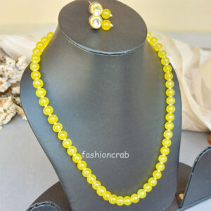 Yellow Pearl Mala for Saree