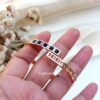 Black Stone Anti-Tarnish Bracelet - Rose Gold