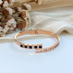 Black Stone Anti-Tarnish Bracelet - Rose Gold