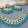 Blue Kundan Bridal Jewellery Set for Wedding-01 Blue Kundan Bridal Jewellery Set for Wedding