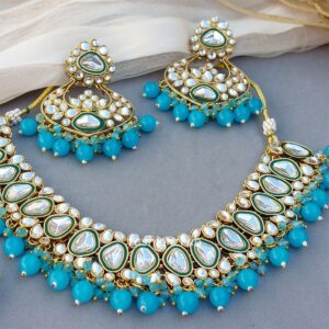 Blue Kundan Bridal Jewellery Set for Wedding