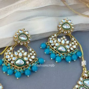 Blue Kundan Bridal Jewellery Set for Wedding