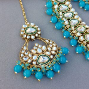 Blue Kundan Bridal Jewellery Set for Wedding
