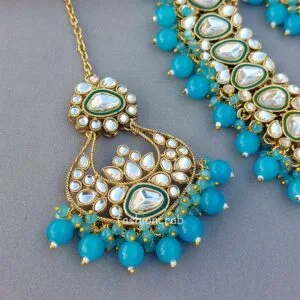 Blue Kundan Bridal Jewellery Set for Wedding