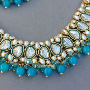 Blue Kundan Bridal Jewellery Set for Wedding
