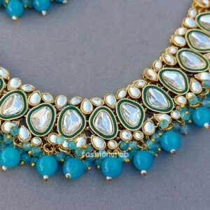 Blue Kundan Bridal Jewellery Set for Wedding
