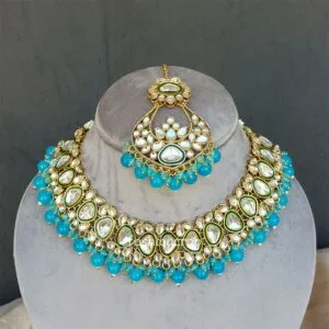 Blue Kundan Bridal Jewellery Set for Wedding