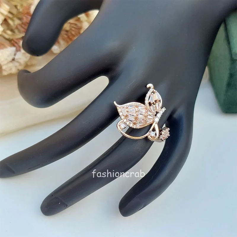 Butterfly Anti Tarnish Ring - Rose Gold