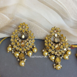 Champagne Mirror Necklace Set for Lehenga