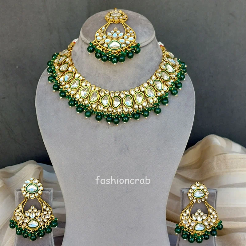 Green Kundan Bridal Jewellery Set for Wedding