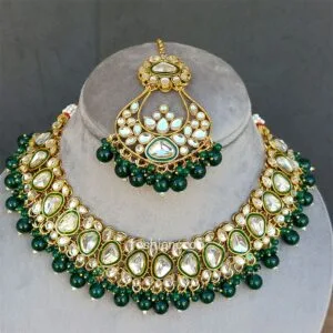 Green Kundan Bridal Jewellery Set for Wedding