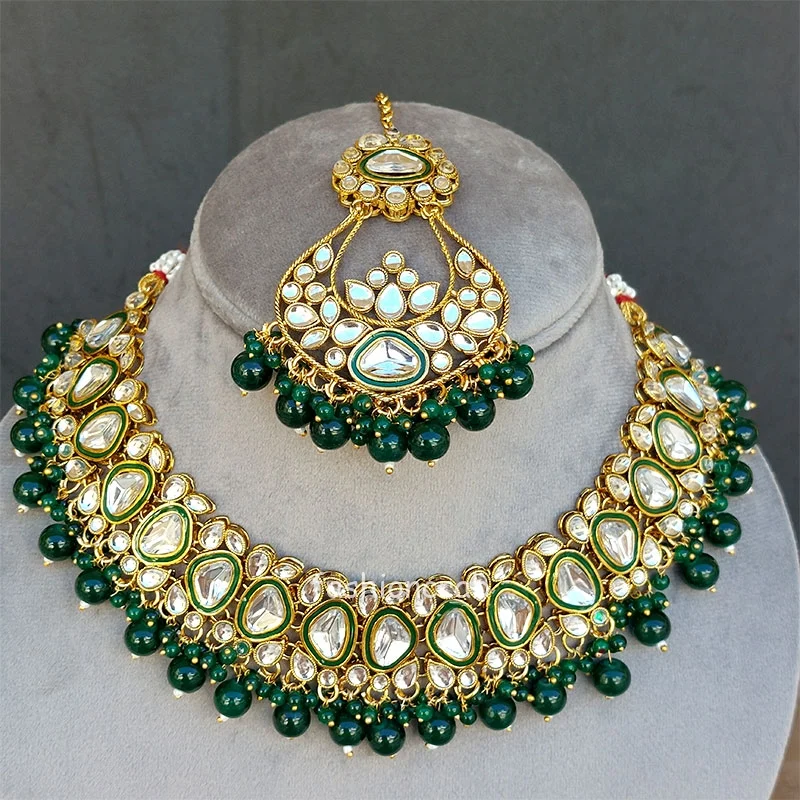 Green Kundan Bridal Jewellery Set for Wedding