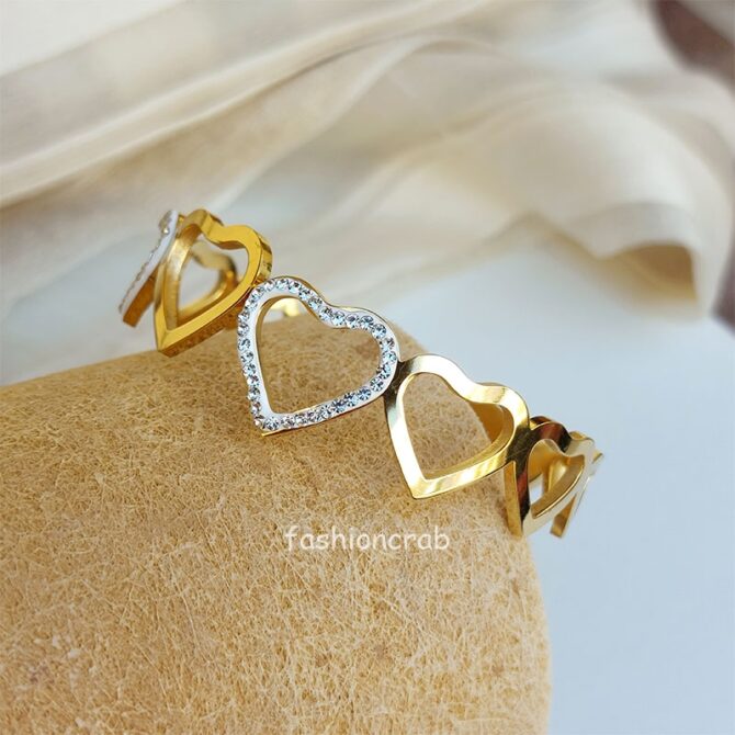 Love Lock Heartlet Anti Tarnish Bracelet - Golden