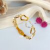 Love Lock Heartlet Anti Tarnish Bracelet - Golden Love Lock Heartlet Anti Tarnish Bracelet - Golden
